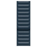 Accessoires montre et bracelet Apple Bracelet à maillons cuir bleu Baltique de 40 mm - S/M - Autre vue