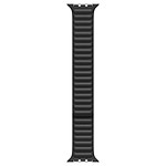 Apple Bracelet à maillons cuir noir 40 mm - M/L