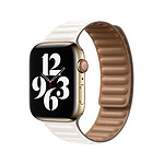 Accessoires montre et bracelet Apple Bracelet à maillons cuir blanc craie 44 mm - S/M - Autre vue