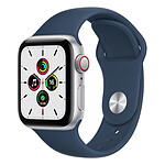 Apple Watch SE Aluminium (Argent - Bracelet Sport Bleu Abysse) - Cellular - 40 mm