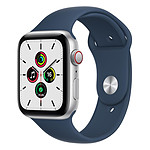 Apple Watch SE Aluminium (Argent - Bracelet Sport Bleu Abysse) - Cellular - 44 mm