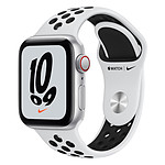 Apple Watch Nike SE Aluminium (Argent - Bracelet Sport  Platine Pur / Noir) - Cellular - 40 mm
