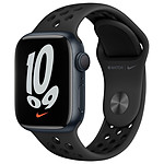 Apple Watch Nike Series 7 Aluminium (Minuit - Bracelet Sport Anthracite / Noir) - GPS - 41 mm