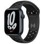 Apple Watch Nike Series 7 Aluminium (Minuit - Bracelet Sport Anthracite / Noir) - GPS - 45 mm