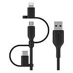 Câble USB Belkin Câble USB-A vers USB-C, Lightning ou Micro-USB - 1m - Autre vue
