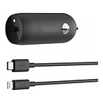 Belkin Boost Charge Chargeur de voiture - port USB-C (20 W) + câble USB-C vers Lightning 1 m