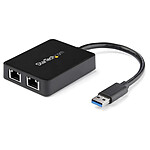StarTech.com Adaptateur réseau USB 3.0 vers 2 ports Gigabit Ethernet 10/100/1000 Mbps