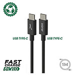 Câble USB Akashi Câble Eco USB-C vers USB-C Noir - 1 m - Autre vue