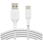 Belkin Câble USB-C vers USB-A tressé (Blanc) - 15 cm