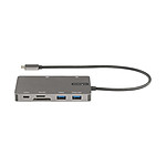 Câble USB StarTech.com Adaptateur multiport USB-C vers HDMI 4K 30 Hz ou VGA, Hub 3 ports USB 3.0, RJ45, SD/microSD et Power Delivery 100W - Autre vue