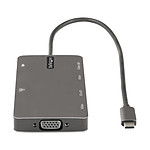Câble USB StarTech.com Adaptateur multiport USB-C vers HDMI 4K 30 Hz ou VGA, Hub 3 ports USB 3.0, RJ45, SD/microSD et Power Delivery 100W - Autre vue