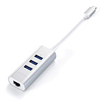 Câble USB SATECHI Hub USB-C 2-en-1 avec 3 Ports USB 3.0 + Ethernet - Argent - Autre vue