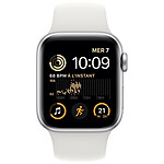 Montre connectée Apple Watch SE GPS + Cellular (2022) (Silver Aluminium - Bracelet Sport White) - Cellular - 40 mm - Autre vue