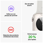 Montre connectée Apple Watch SE GPS + Cellular (2022) (Silver Aluminium - Bracelet Sport White) - Cellular - 44 mm - Autre vue