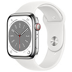 Apple Watch Series 8 GPS + Cellular - Acier Inoxydable Silver - Sport Band - 41 mm 