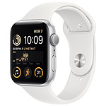 Apple Watch SE GPS (2022) (Silver Aluminium - Bracelet Sport White) - 40 mm