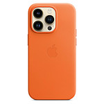 Apple Coque en cuir avec MagSafe pour iPhone 14 Pro - Orange
