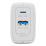Chargeur INOVU Chargeur Secteur 65W  2 en 1 (USB-A + 1 x USB-C) Power Delivery, GAN - Autre vue