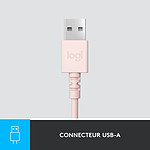 Casque micro Logitech USB Headset H390 - Rose - Autre vue
