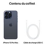 Smartphone reconditionné Apple iPhone 15 Pro Max (Titane bleu) - 512 Go · Reconditionné - Autre vue