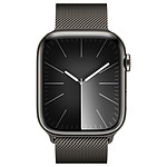 Montre connectée Apple Watch Series 9 GPS + Cellular - Acier Inoxydable Graphite - Bracelet Milanais - 45 mm  - Autre vue