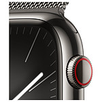 Montre connectée Apple Watch Series 9 GPS + Cellular - Acier Inoxydable Graphite - Bracelet Milanais - 41 mm - Autre vue