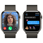 Montre connectée Apple Watch Series 9 GPS + Cellular - Acier Inoxydable Graphite - Bracelet Milanais - 45 mm  - Autre vue