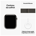 Montre connectée Apple Watch Series 9 GPS + Cellular - Acier Inoxydable Graphite - Bracelet Milanais - 41 mm - Autre vue