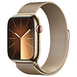 Montre connectée Apple Watch Series 9 GPS + Cellular - Acier Inoxydable Or - Bracelet Milanais - 45 mm - Autre vue