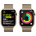 Montre connectée Apple Watch Series 9 GPS + Cellular - Acier Inoxydable Or - Bracelet Milanais - 45 mm - Autre vue