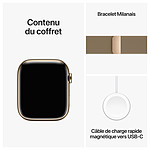 Montre connectée Apple Watch Series 9 GPS + Cellular - Acier Inoxydable Or - Bracelet Milanais - 41 mm  - Autre vue