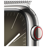 Montre connectée Apple Watch Series 9 GPS + Cellular - Acier Inoxydable Argent - Bracelet Milanais - 45 mm - Autre vue