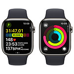 Montre connectée Apple Watch Series 9 GPS + Cellular - Acier Inoxydable Graphite - Bracelet Sport Band Minuit - 41 mm - Taille M/L  - Autre vue