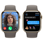 Montre connectée Apple Watch Series 9 GPS + Cellular - Acier Inoxydable Or - Bracelet Sport Band Argile - 41 mm - Taille S/M - Autre vue