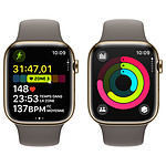 Montre connectée Apple Watch Series 9 GPS + Cellular - Acier Inoxydable Or - Bracelet Sport Band Argile - 45 mm - Taille M/L - Autre vue