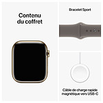 Montre connectée Apple Watch Series 9 GPS + Cellular - Acier Inoxydable Or - Bracelet Sport Band Argile - 41 mm - Taille S/M - Autre vue