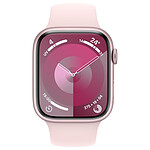 Montre connectée Apple Watch Series 9 GPS + Cellular - Aluminium Rose - Bracelet  Sport - 45 mm - Taille M/L - Autre vue