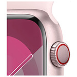 Montre connectée Apple Watch Series 9 GPS + Cellular - Aluminium Rose - Bracelet  Sport - 45 mm - Taille M/L - Autre vue