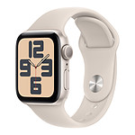 Apple Watch SE GPS (2023) (Lumière stellaire - Bracelet Sport Band Lumière stellaire) - 40 mm - Taille S/M