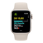 Montre connectée Apple Watch SE GPS (2023) (Lumière stellaire - Bracelet Sport Band Lumière stellaire) - 40 mm - Taille S/M - Autre vue