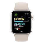 Montre connectée Apple Watch SE GPS + Cellular (2023) (Lumière stellaire - Bracelet Sport Band Lumière stellaire) - 40 mm - Taille M/L - Autre vue