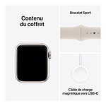 Montre connectée Apple Watch SE GPS (2023) (Lumière stellaire - Bracelet Sport Band Lumière stellaire) - 40 mm - Taille M/L - Autre vue