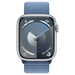 Montre connectée Apple Watch Series 9 GPS + Cellular - Aluminium Argent - Boucle Sport Bleu - 41 mm  - Autre vue