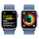Montre connectée Apple Watch Series 9 GPS + Cellular - Aluminium Argent - Boucle Sport Bleu - 41 mm  - Autre vue