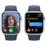 Montre connectée Apple Watch Series 9 GPS + Cellular - Aluminium Argent - Bracelet Sport Band Bleu - 45 mm - Taille M/L - Autre vue