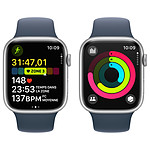 Montre connectée Apple Watch Series 9 GPS + Cellular - Aluminium Argent - Bracelet Sport Band Bleu - 41 mm - Taille M/L - Autre vue