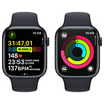 Montre connectée Apple Watch Series 9 GPS + Cellular - Aluminium Minuit - Bracelet Sport Band Bleu - 45 mm - Taille S/M - Autre vue