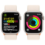 Montre connectée Apple Watch Series 9 GPS + Cellular - Aluminium Lumière Stellaire - Bouclet Sport - 45 mm - Autre vue