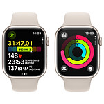 Montre connectée Apple Watch Series 9 GPS + Cellular - Aluminium Lumière Stellaire - Bracelet Sport Band  - 41 mm - Taille S/M - Autre vue