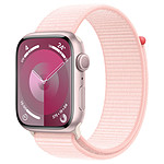 Montre connectée Apple Watch Series 9 GPS - Aluminium Rose - Bracelet Boucle Sport - 41 mm  - Autre vue